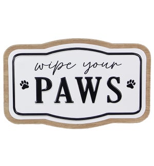 Wipe you Paws Wall Sign