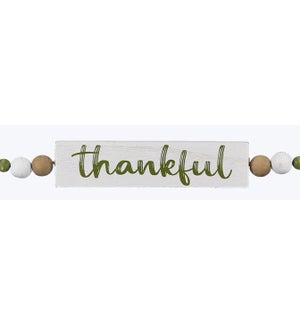"Thankful" Sign w/Beads