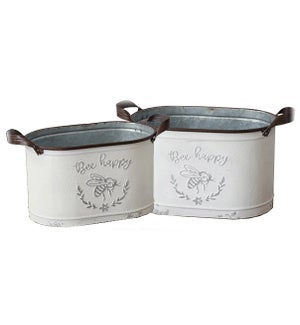 'Bee Happy' Oval Containers - Set/2