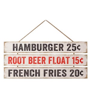 Hamburger/Float/Fries Hanging Wall Sign