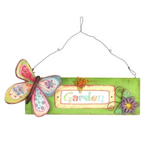 Colorful Butterfly Sign - Wood