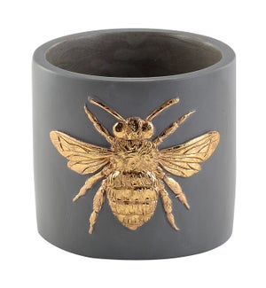 Golden Bumblebee Planter - Gray and Gold - 4 1/2" W