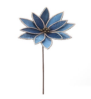 Poinsettia Stem with Bells - Blue