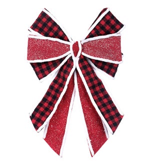 Large Plaid Bow - Red/Black