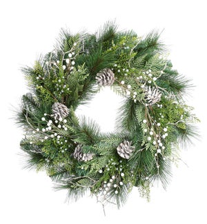 White Juniper Pine/Berry Wreath