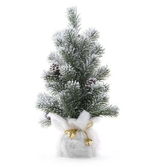 Snow Pine Tree with Fur Bag