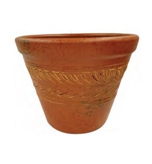 Rolled Rim Pot - Terracotta/Red - 10 1/4" W