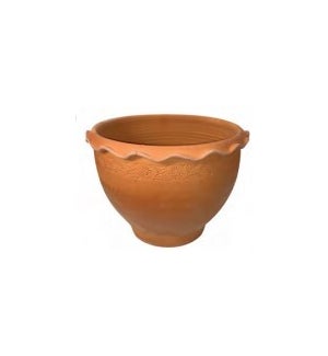 Wavy Rim Floral Urn - Terracotta - 15" W