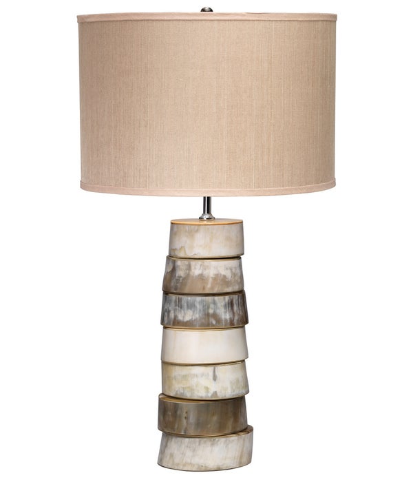 Stacked Horn Table Lamp, Med Drum