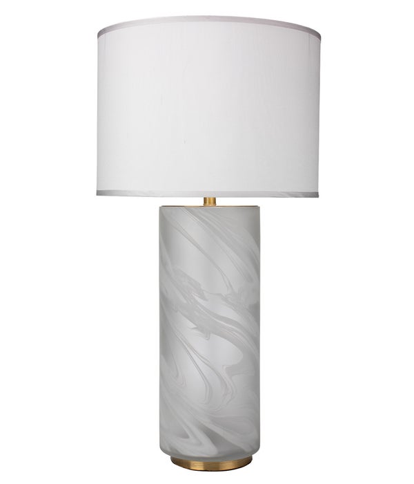 Large Streamer White Table Lamp, Lg Drum