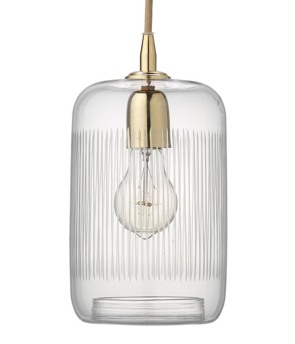Silhouette Clear Glass and Brass Pendant