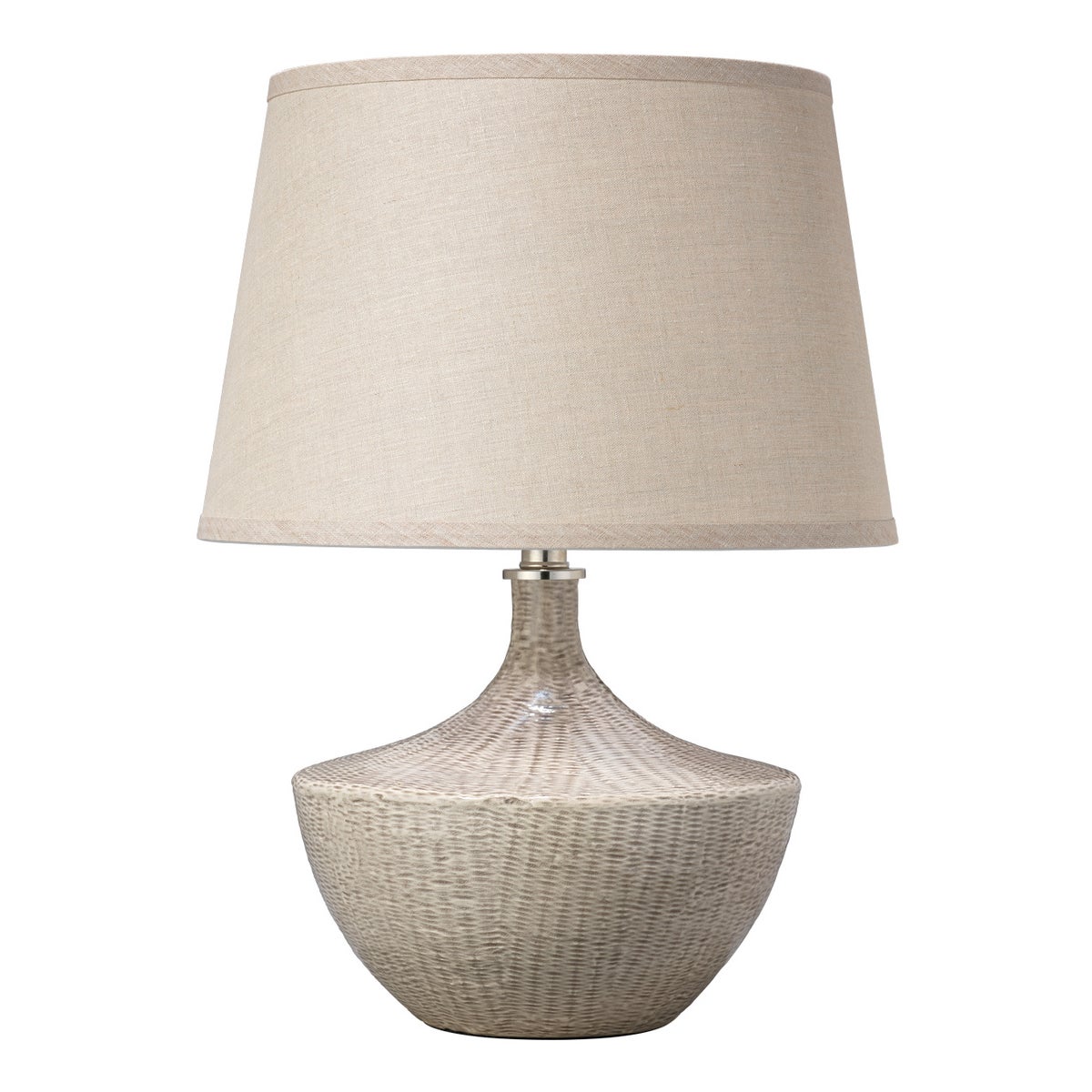 Basketweave Beige Table Lamp