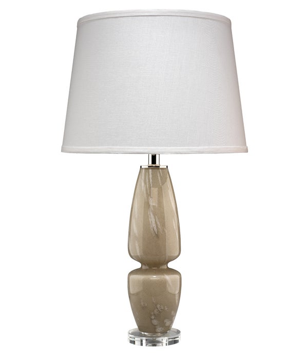 Belted Taupe Glass Table Lamp