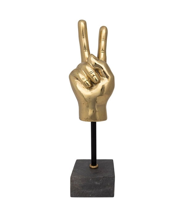 Peace Sign on Stand, Brass