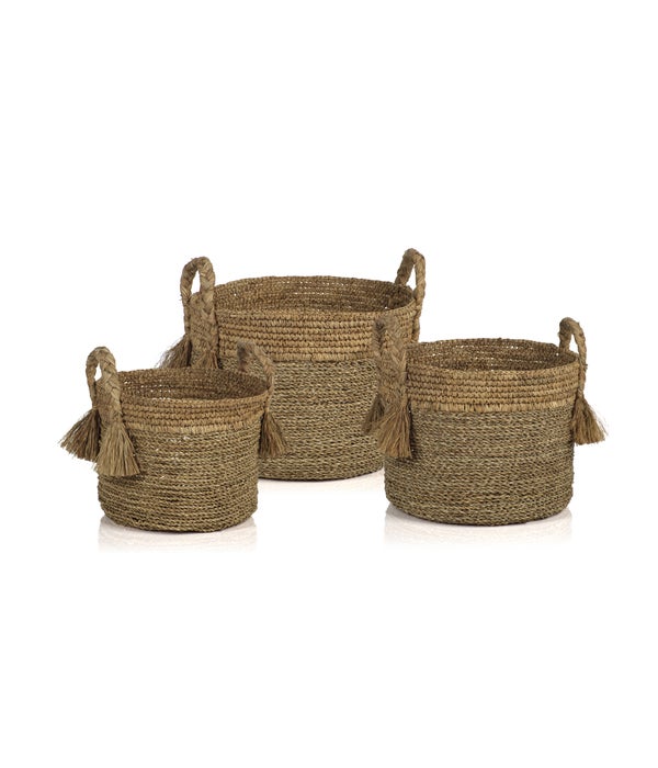 Barletta Seagrass Baskets, Set of 3