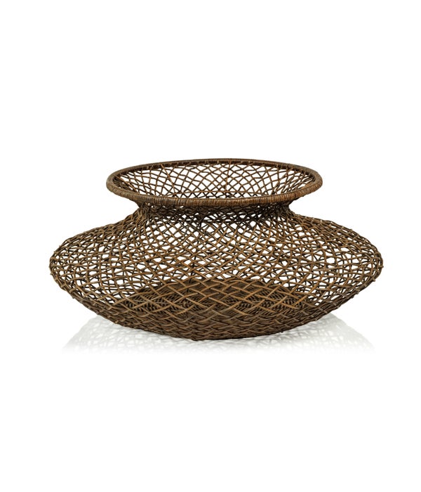 Bastide Loose Weave Rattan Basket/Vase, Light Brown