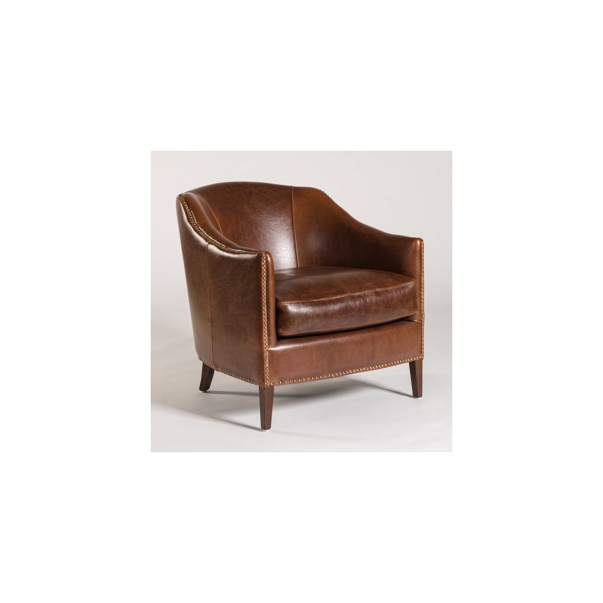 Madison Occasional Chair, Antique Saddle, Dark Walnut