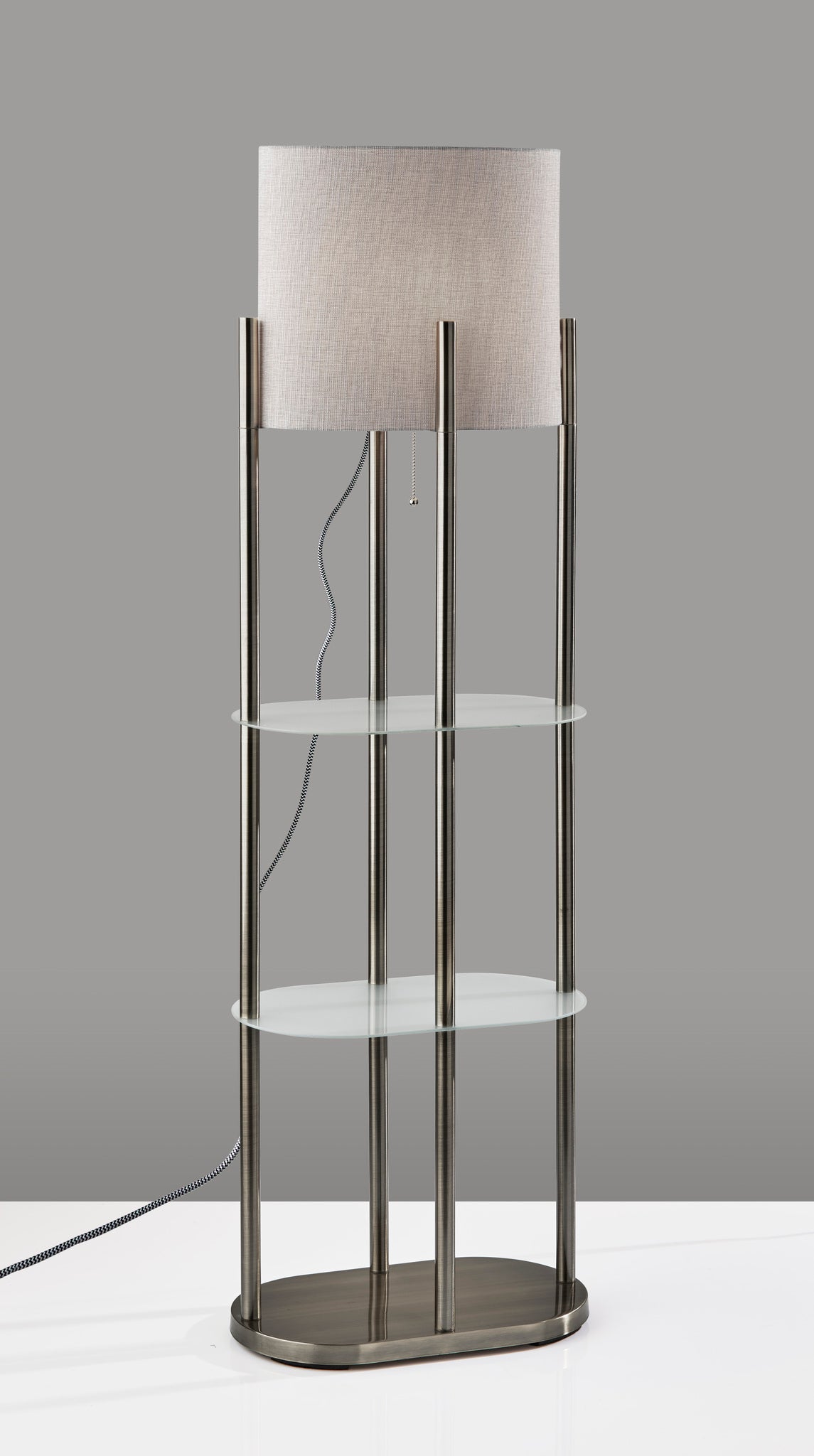 Threshold lamp store with shelves