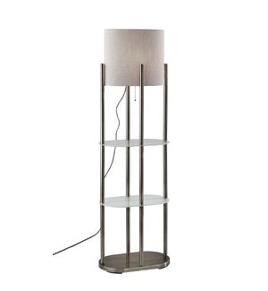 Norman Shelf Flr Lamp- Steel
