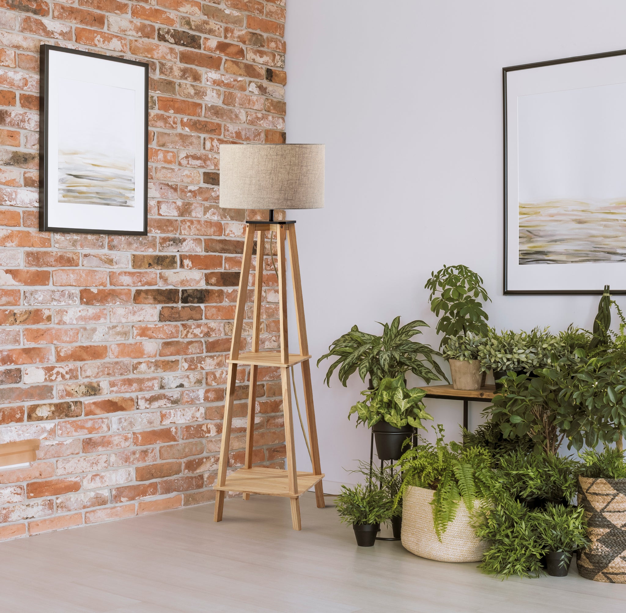 Kirby Shelf Flr Lamp- Natural - all products | Adesso