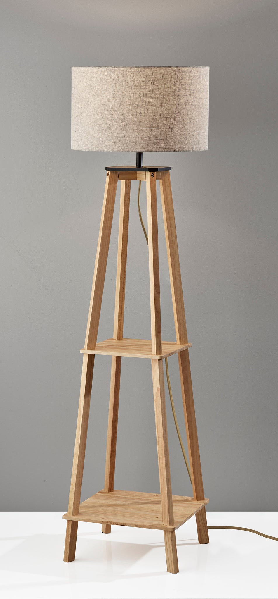 Kirby Shelf Flr Lamp- Natural - all products | Adesso