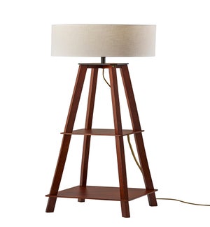Kirby Shelf Floor Lamp- Walnut