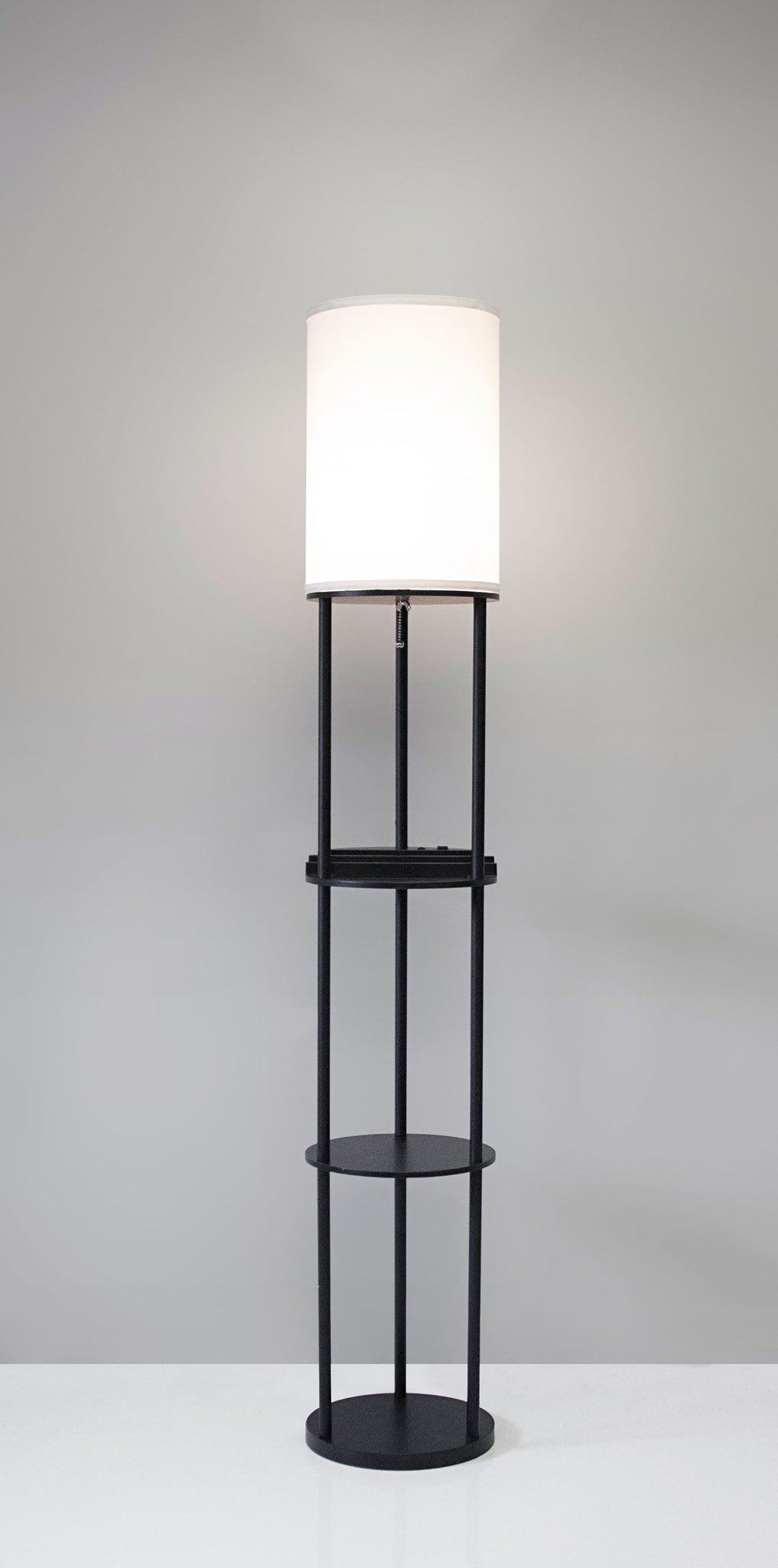 adesso charging station shelf floor lamp