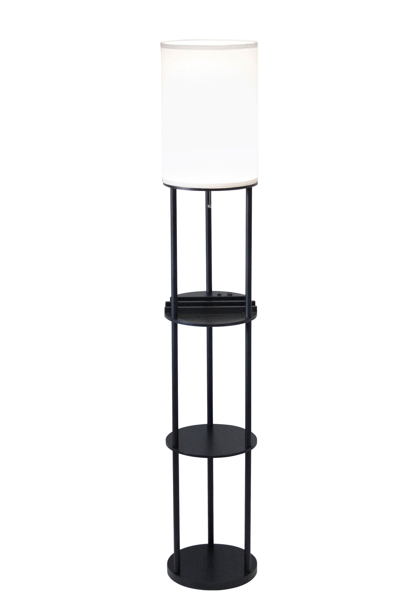 charging station shelf floor lamp