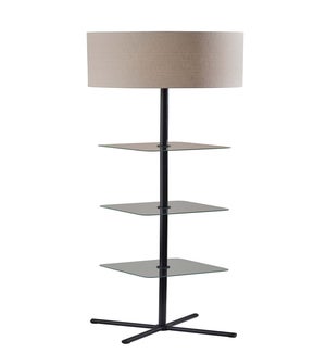 IMOGEN SHELF FLOOR LAMP- BLACK