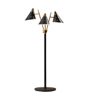 Nadine 3-Arm Floor Lamp- Black