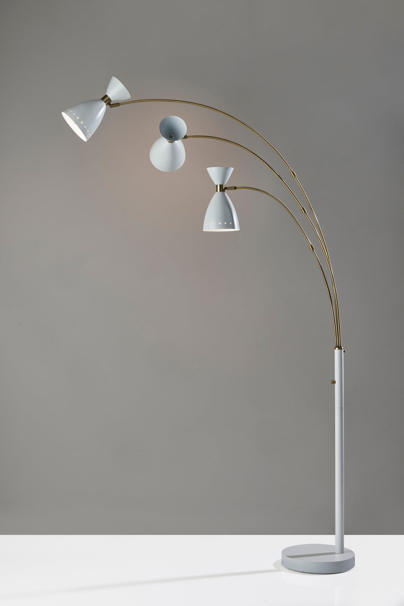 Oscar 3-Arm Arc Lamp- White - arc lamps | Adesso