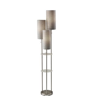 Trio Shelf Floor Lamp- Grey