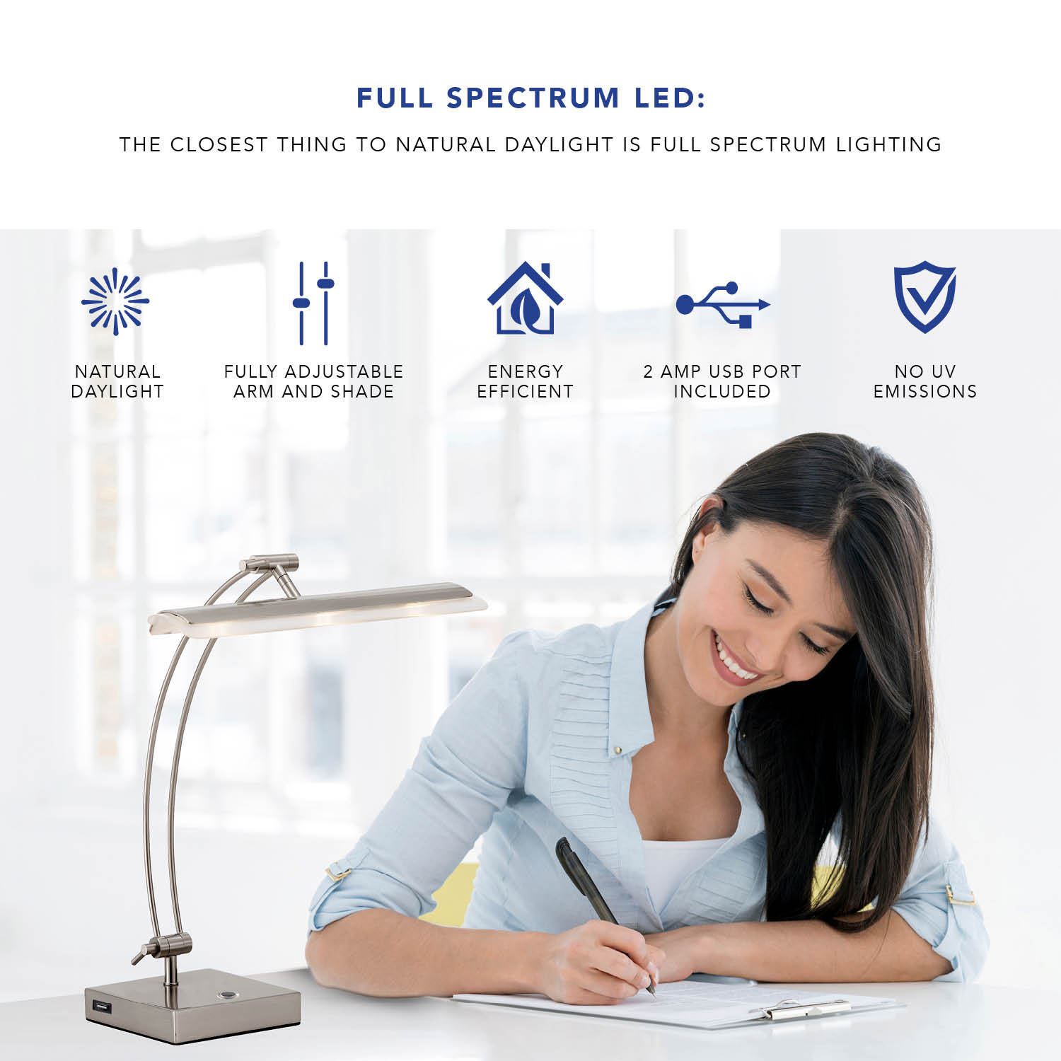 Full spectrum desk store lamp