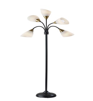 5 Light Floor Lamp- Black