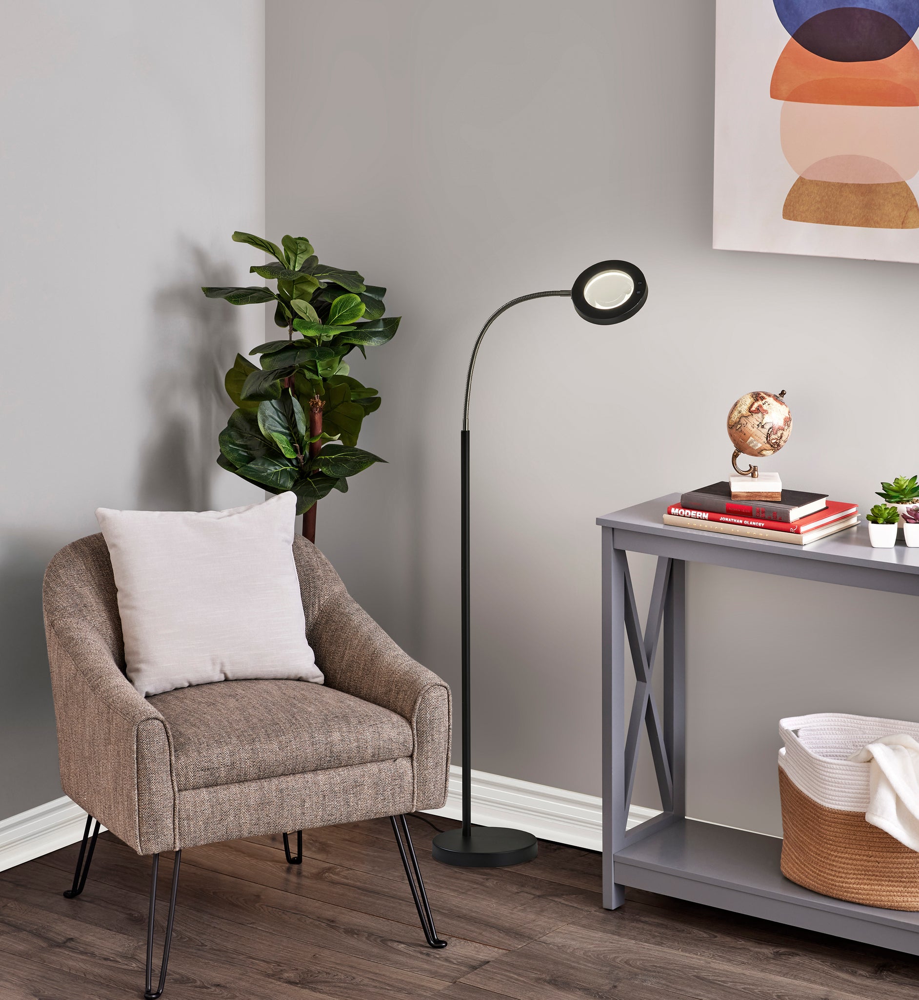 Holmes LED Mag Floor Lamp w/SS - smart switch | Adesso Holmes LED Mag Floor Lamp w/SS - smart switch | Adesso