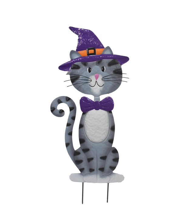 CAT WITH WITCH HAT YARD ART CS. PK.: 12