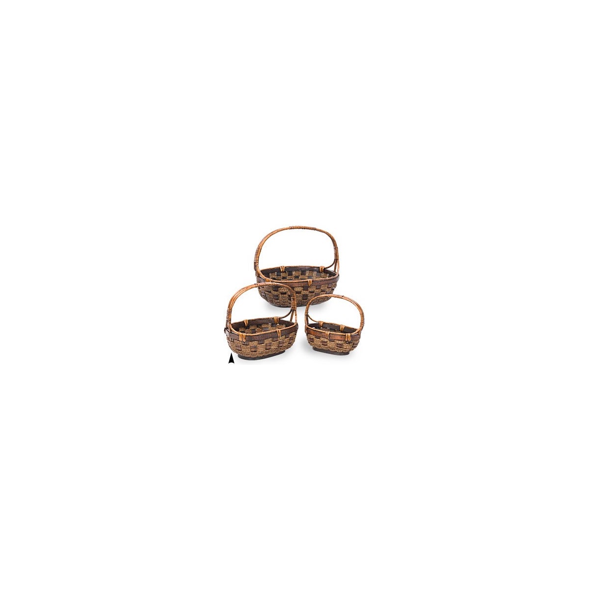 29/0999 S/3 OVAL WILLOW & SEAGRASS BASKETS CS PK.: 8