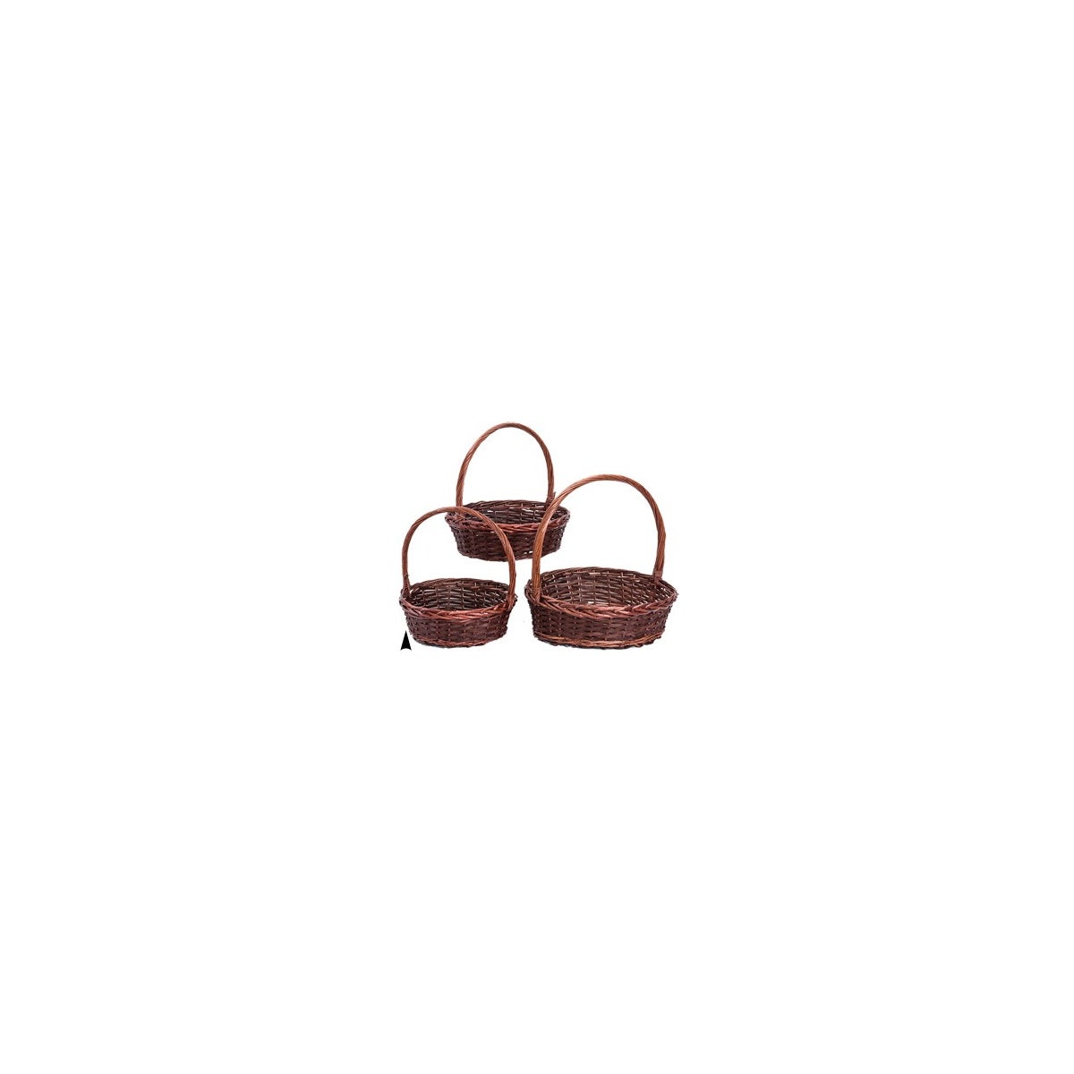29/2471 S/3 ROUND STAINED WILLOW & WOOD BASKETS CS. PK.:4