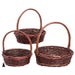 29/2471 S/3 ROUND STAINED WILLOW & WOOD BASKETS CS. PK.:4