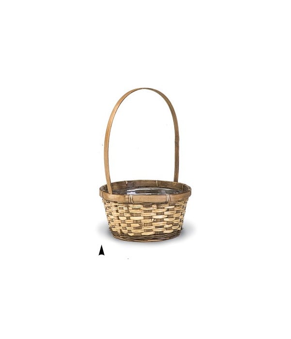 29/2681B 8.5 ROUND STAINED BASKET W/LINER CS. PK.: 72