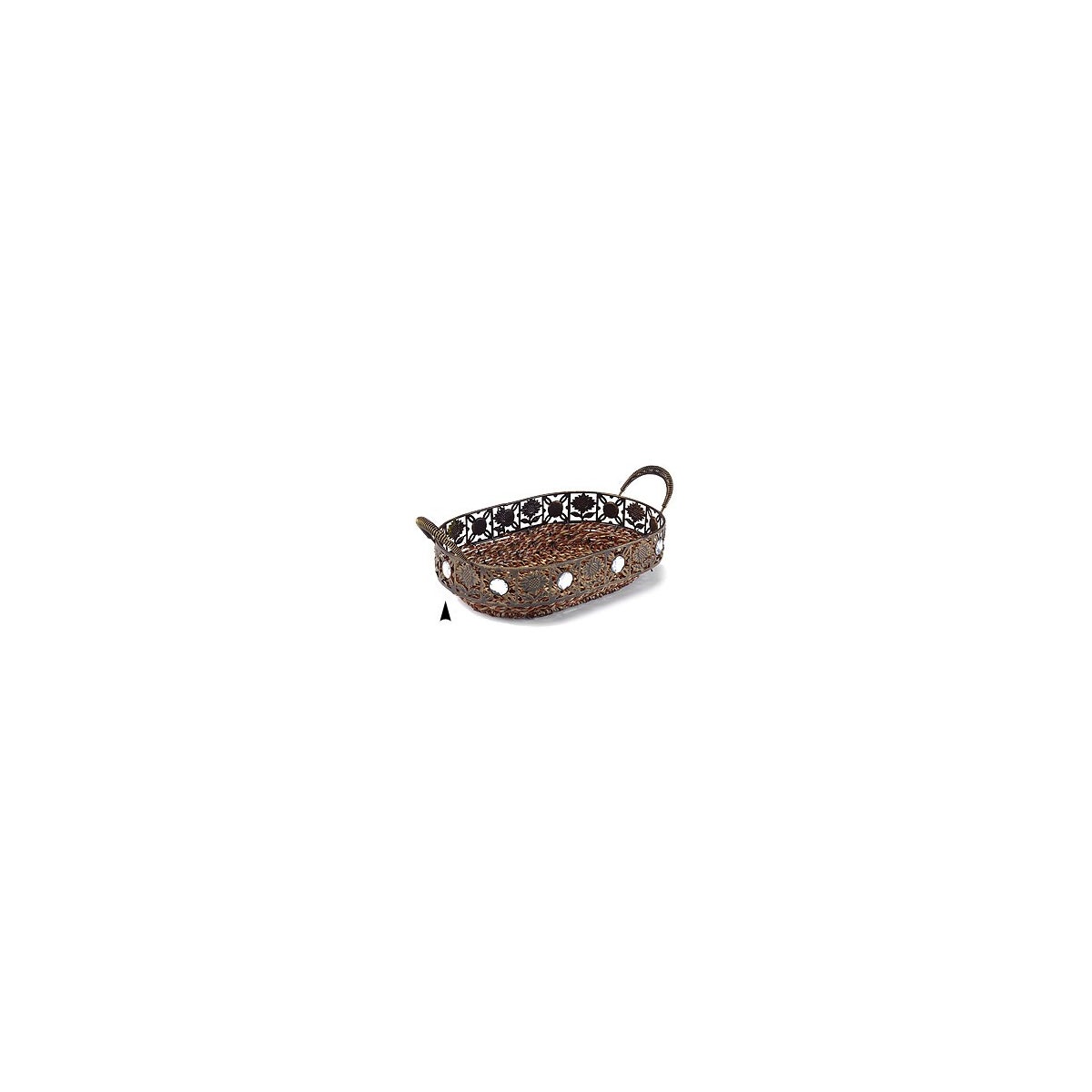 3/1056 OVAL SEAGRASS TRAY W/BEADS CS. PK.: 24