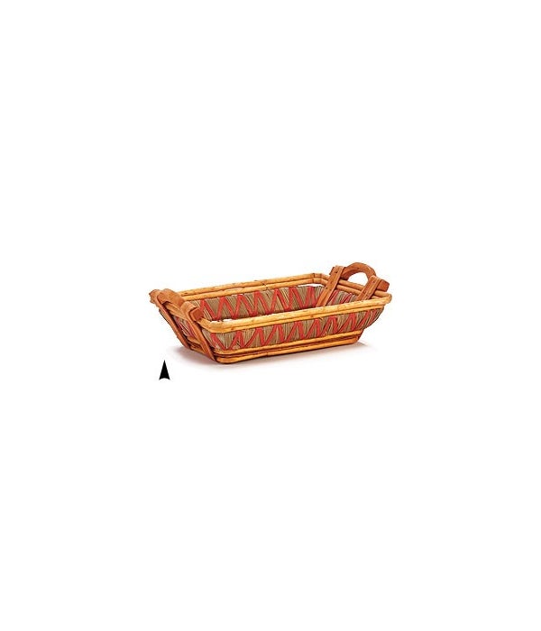 3/107037 OBLONG WILLOW AND STRAW BASKET CS. PK.: 40