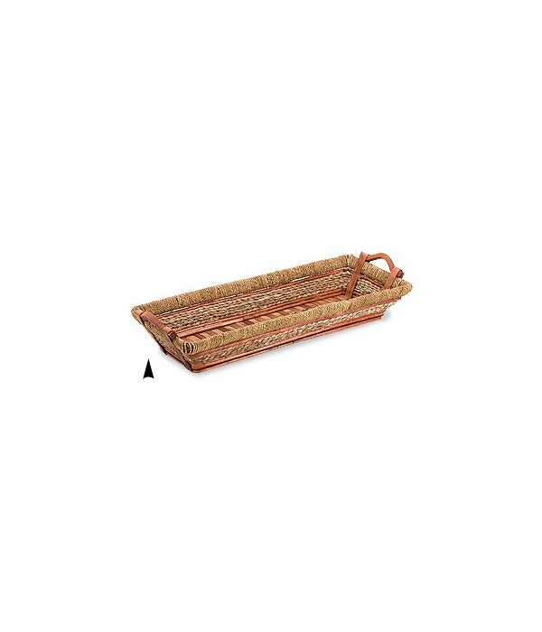 3/13-29 OBLONG WILLOW AND STRAW TRAY CS. PK.: 15