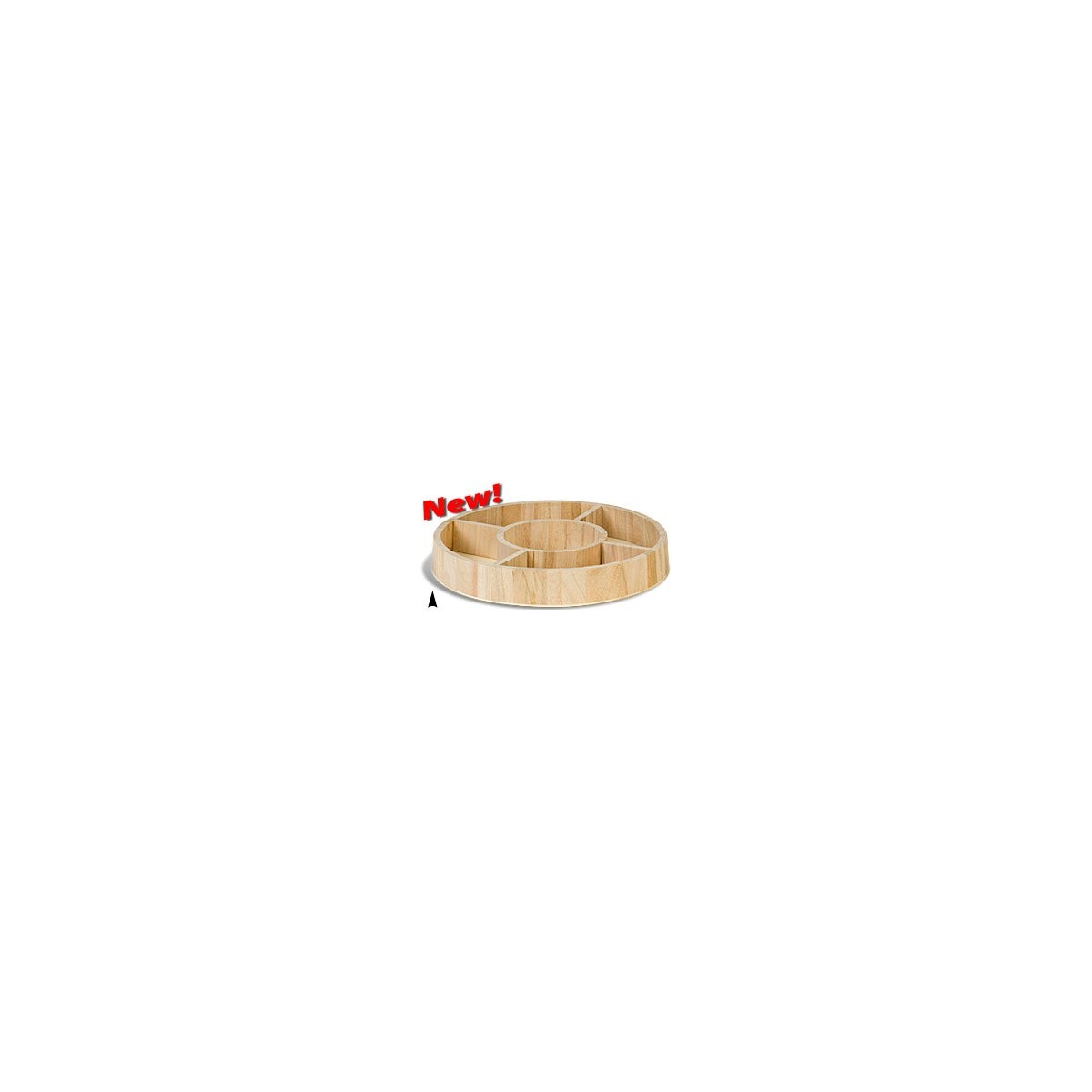 3/142/10X 10 ROUND WOOD TRAY W/5 SECTIONS CS. PK.: