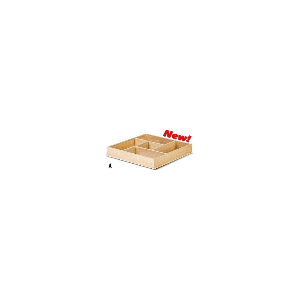 3/144/12X SQUARE WOOD TRAY W/5 SECTIONS CS. PK.: