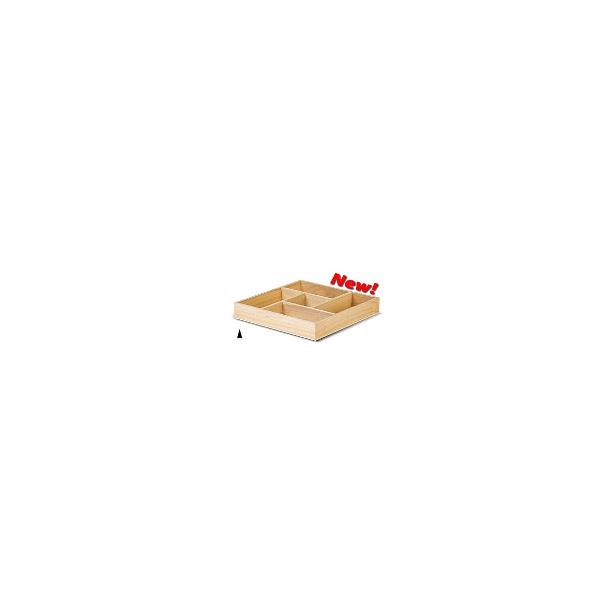 3/144/12X SQUARE WOOD TRAY W/5 SECTIONS CS. PK.: