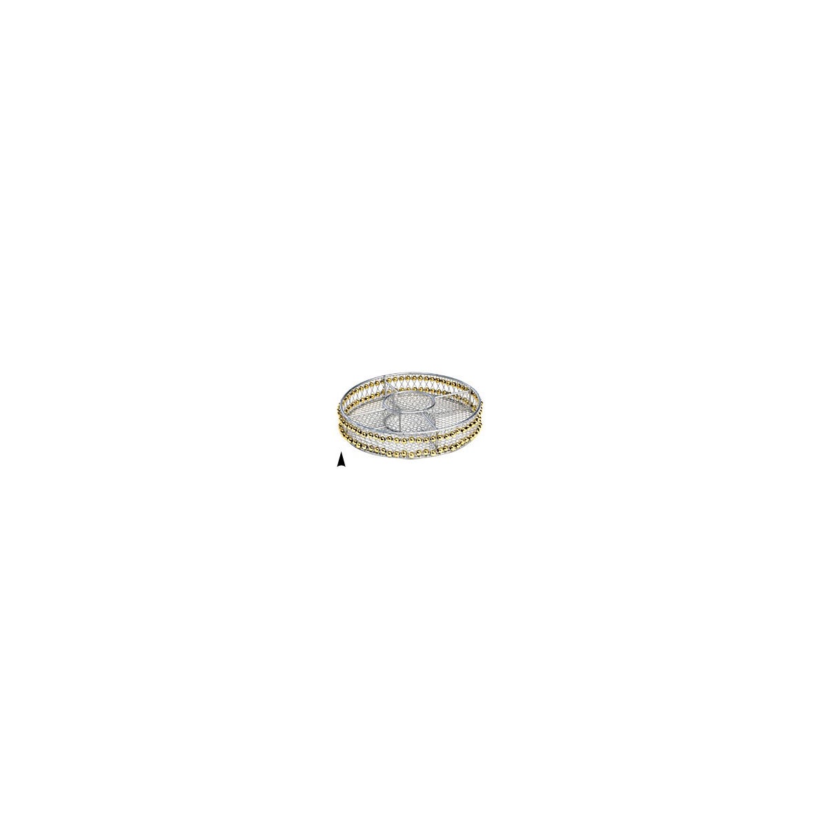 3/242/10B ROUND METAL DIVIDED TRAY W/BEADS CS. PK.: 40