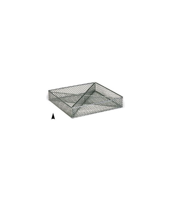3/243/10M SQUARE SILVER METAL TRAY W/4 SECTIONS CS. PK.: 40