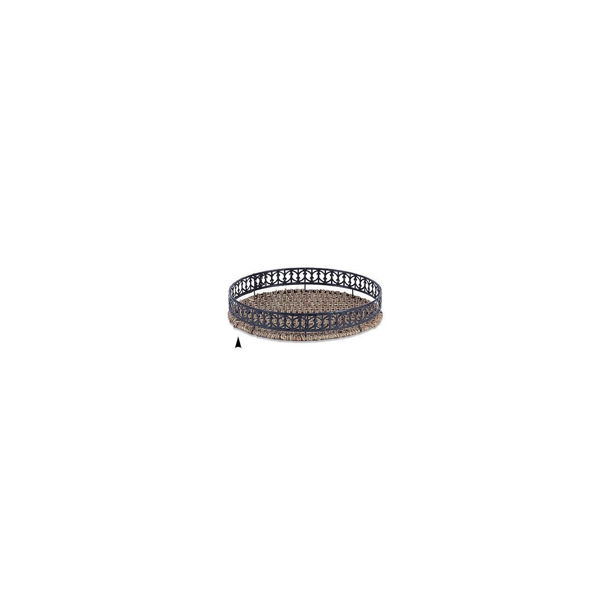3/50/12 12 ROUND SEAGRASS TRAY W/METAL RIM CS. PK.: 36