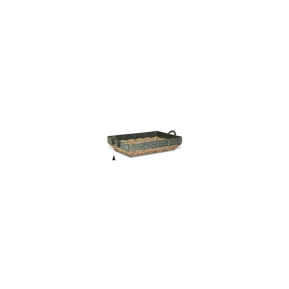 3/5027/L OBLONG SEAGRASS TRAY WITH METAL RIM CS. PK.: 15